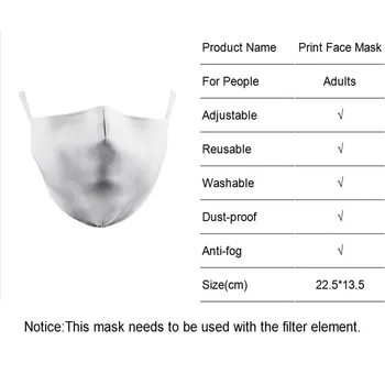 Vasaras Zaļās Lapas Print Sejas Maskas Pieaugušajiem Mazgājams Auduma Maskas Sievietēm Atkārtoti PM 2.5 Aizsardzības Putekļu Muti-Purns Sieviešu Maska
