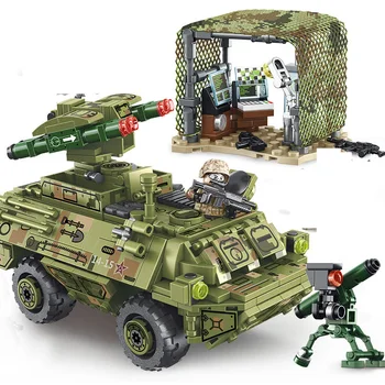 15 Stilu Sembo Militāro Kāpurķēžu Kājnieku Kaujas Tvertne Bruņotais Uzbrukums Auto Bērnu Celtniecības Bloku Rotaļlietas