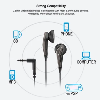 Sennheiser MX375 Oriģinālā Stereo Earbuds Dziļi Bass Austiņas, 3,5 mm Austiņu Sporta Headphone HD Izšķirtspēju Mūzikas iPhone Androd