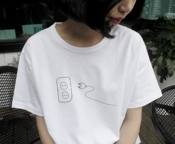 Izjaucams grafiskais T-krekls harajuku kawaii japāņu krekls sieviešu modes t-veida topi grunge estētisko quote kokvilnas goth krekls