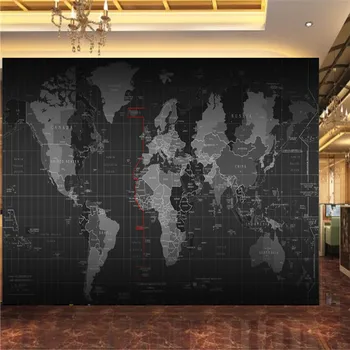 Black Tehnoloģija Nozīmē Pasaules Kartē tapešu 3D Biroju, dzīvojamo Istabu, Guļamistabu Rūpniecības Dekoru, Sienas Tapetes Papel De Parede 3d