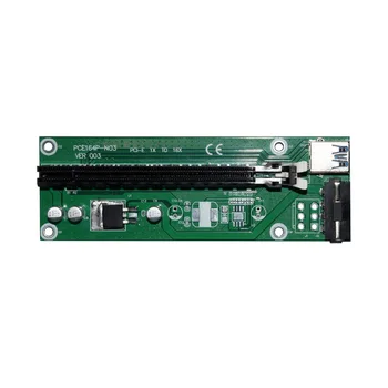 USB 3.0 PCI-E Express Atspere Karte 1x, lai 16x Extender Stāvvadu Kartes Adapteri 0.5 m Datora SATA Barošanas Kabelis Līnija Bitcoin Mining