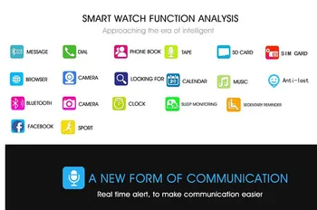 Q18 Smart Skatīties Atbalsts TF Sim Karti, Pieskarieties Ekrānam ar Kameru uz Android Tālrunis Fitnesa Aktivitātes Tracker Bluetooth Smartwatch