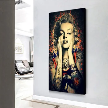 Tetovējumi Marilyn Monroe Glezna Glezna Portretu Sienas, Mākslas Plakāti un Izdrukas Filmu Zvaigzne Dekoratīvu Attēlu Dzīvojamā Istaba Dekori