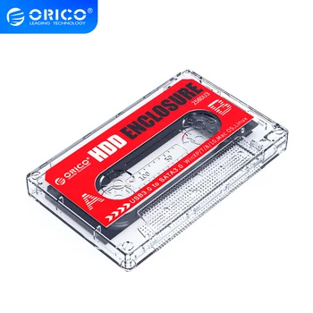 ORICO Caurspīdīgs Ārējais Cietais Disks, Kaste USB3.0 SATA3.0 5Gbps 4TB HDD Kameras Atbalstu UASP DIY Uzlīmes audiokasete Dizains