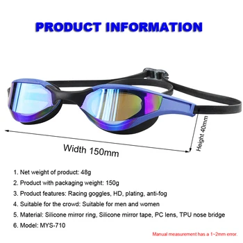Jaunu Profesiju Sacīkšu Peldēšanas Brilles Apšuvuma Ūdensizturīgs UV Aizsardzību, Konkurences Anti-Miglas Brilles Āra Spēles Brilles