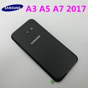 Pilna Korpusa Vāku Gadījumā Akumulatora Vāciņu+priekšējā stikla ar Augšējo rāmi līmi, uzlīmes Samsung Galaxy A3 A320 A5 A520 A7 A720 2017