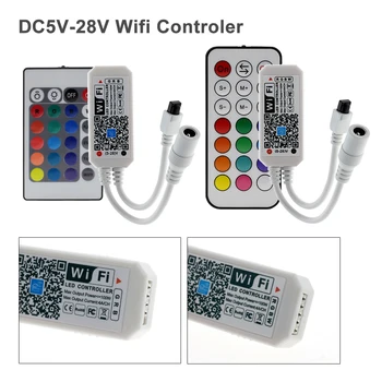 WIFI / Bluetooth RGBW LED RGB Slokšņu Komplekts DC12V 5050 LED Sloksnes 5m 300LEDs + WIFI / Bluetooth Kontrolieris + Strāvas Adapteris