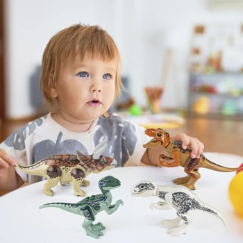 Dinozauru Celtniecības Bloki Legoes Jurassic Park Koku Meža Dzīvnieku Olu Rīcības Attēls Pasaules Kids Izglītojošās Rotaļlietas