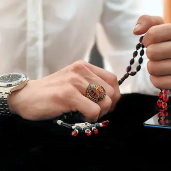 925 sterling silver vīriešu gredzens ar nekustamo akmens Rotaslietas modes vintage Dāvanu visiem lieluma modes vīriešiem un sievietēm izgatavots turcijā jaunu veikals