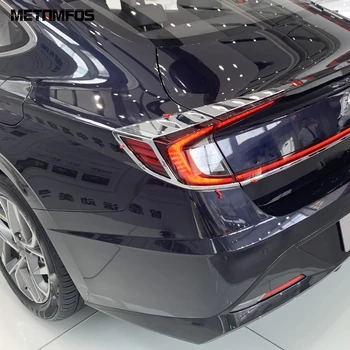 Par Hyundai Sonata 2020 2021 Chrome Taillamp Segtu Molding Apdares Aizmugures Gaismas Lampa Apdare Rāmja Uzlīme Piederumi Car Styling