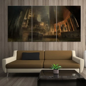 Mājas Dekori Moduļu Audekls Attēlu 3 Gabals Dishonored 2 SPĒLES Mākslas Gleznu Plakātu Sienas Mājas Kanvas Glezna Vairumtirdzniecība