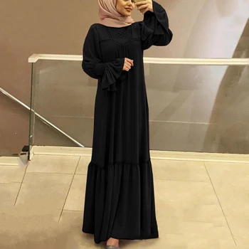 Abaya Dubaija 2020. Gadam Elegants Kaftan Black Musulmaņu Tērpu Kleita Caftan Islāma Apģērba Modes Bangladeša Ilgi Hijab Vakara Kleita