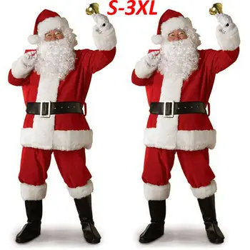 5GAB Santa Klausa Tērpu Pieaugušo Vīriešu Uzvalku Ziemassvētku Puse Apģērbs Iedomātā Ziemassvētki Kleita Ziemassvētku Drēbes Cosplay Apģērbs S-3XL