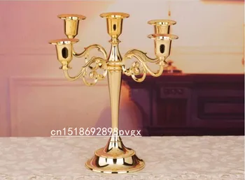 27cm Metāla sveču turētājs 5-ieroču svece stāv kāzu gadījumā, svečturi svece stick Sudraba/Zelta/Melnā/Bronzas