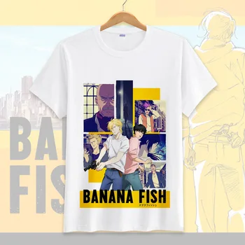 Banānu Zivju Unisex T krekls Pelnu Lūšu Cosplay Streetwear Harajuku Vasaras Tee Krekls Topi Kravu Plus Lieluma Pāris Cothes Vīriešu T