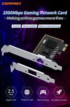 2500Mbps Gigabit Spēļu Tīkla Karte ātrgaitas 10/100/1000Mbps RJ45 Ethernet Ports 2.5 gb / s Darbvirsmas PCI-E Adapteris priekš Win7/8/10
