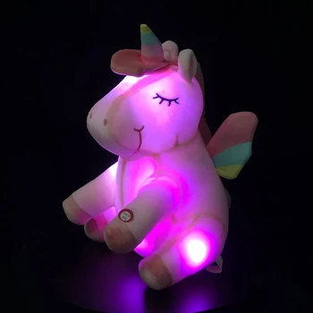 25/30/40cm Gudrs Unicorn Plīša Lelle Unicorn LED indikators iedegas, Rotaļlietas Unicorn Pildījumu Dzīvnieku Lelle Bērniem, Bērnu Rotaļlietas Xmas Dāvanas Dzimšanas dienā
