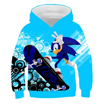 Zēni Meitenes Sonic ezis pelēkā vārna sonic Apģērbu Hoodies Zēnu un Meiteņu sporta Krekli modes bērni Hoodies poliestera puloveri