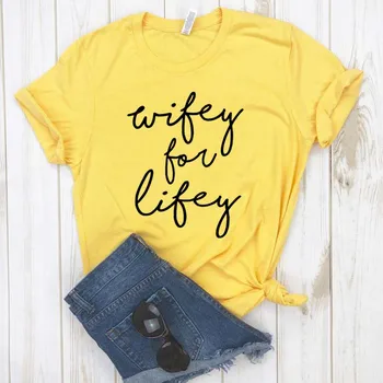 Wifey Par Lifey Sieviešu t Kokvilnas Gadījuma Smieklīgu t kreklu, Dāvanu Dāma Yong Meitene Top Tee Piliens Kuģa S-779