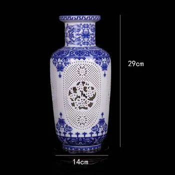 Jingdezhen Dobo Keramikas Vāze Ķīniešu, Zilā Un Baltā Krāsā Sadursta Vāze Dzīves Telpu Dekorēšana Porcelāna Ziedu Vāze Rotājumi