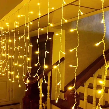 8m 12m Ziemassvētku Vainags LED Aizkaru Lāsteku String Gaismas Krituma 0.4-0.6 m Garden Street Mall Karnīzes, Āra Dekoratīvie Pasaku Gaismas