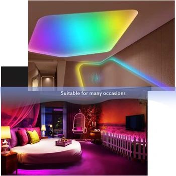 Sapņu Krāsa App Bluetooth Kontroles Mūzikas Sinhronizācijas LED Sloksnes Gaismas RGBIC Virves Gaismas 5M 10m Guļamistabai,Virtuvei,Mājai Partijas Apdare