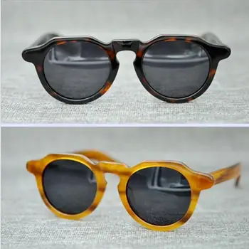 LKK UNISEX Rokas lējuma Japāņu vintage polarizētās saulesbrilles, saulesbriļļu modes tendencēm mazās sejas daudzpusējās saulesbrilles