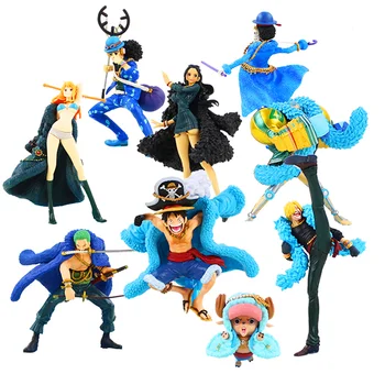 9style Anime Viens Gabals 20 gadu Jubileju Nami Luffy Brook Sanji Robin Chooper Zilas Drēbes Ver PVC Modelis Rīcības Attēls Lelle, rotaļlietas