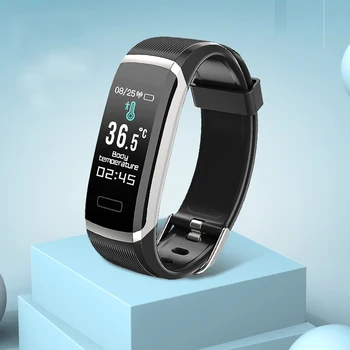 Lerbyee T6 Ķermeņa Temperatūra Smartwatch 0.96 collu Sirds ritma Monitors Āra Veselības Grupa Zvanu Atgādinājumu, Fitnesa Skatīties uz iOS