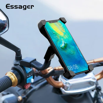 Essager Motociklu Tālruņa Turētājs iPhone, Huawei Mobilo Telefonu Stāvēt Stūres Klipu Moto Mount Bracket Atbalsta Mobilais Turētājs