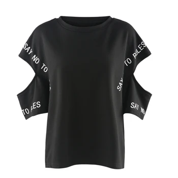 Piedurknes Dobi Ārā Vēstuli Print T-krekls Sieviešu Plus Izmēra 5xl 6xl 7xl 2018. gada Vasaras lielās Ielas Melns O-veida Kakla T Krekls 4XL XXXL tshirt