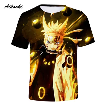 Aikooki Slaveno Naruto 3D T Krekli Vīriešu Modes/Sieviešu T Kreklu, Kokvilnas, ar Īsām Piedurknēm Krekls Top Tees Zēnu/Meiteņu T-krekls Sarkano Acu Naruto