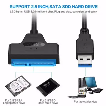 2020 USB 3.USB 3.0 SATA Kabelis Sata USB Adapteris līdz Pat 6 gb / s Atbalsts 2.5 Collas Ārējo SSD HDD Cieto Disku 22 Pin Sata III