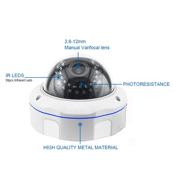2MP 4MP Vandalproof Dome AHD IS Kamera 2.8-12mm Manuālās Tālummaiņas Objektīvs Nakts Redzamības Novērošanas Drošības Kameru Ar OSD Izvēlne