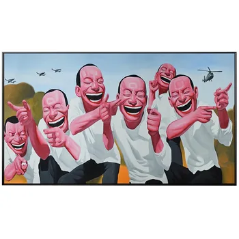 Yue Minjun Skaitļi Dekoratīvās Kanvas Glezna Jauno Cynic Smejošs Cilvēks, Mākslas Plakāti Un Izdrukas Sienas, Attēlus Dzīvojamā Istaba Dekori