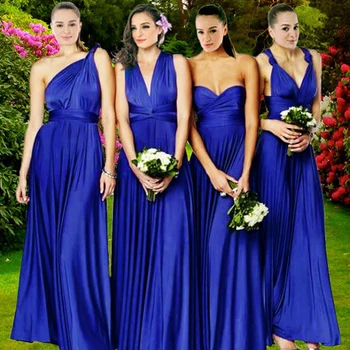 2016. gada Vasaras Sexy Royal Blue Multiway Bridesmaids Konvertējamās Kleita Sexy Sievietes Ietin Maxi Kleita Gara Kleita s robe longue femme