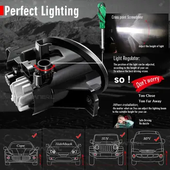 Miglas lukturi Montāža Automašīnas Vadītāja + Pasažiera Pusē LED Objektīvs Miglas Lukturi Dienas Gaismas lukturi, 12V 30W Par Nissan Juke 2016 2017