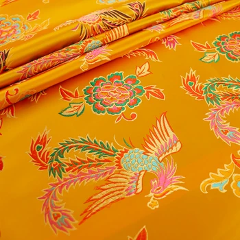 Brokāta žakarda audumu dizainers, apģērba šuves materiālu šūšanai cheongsam un kimono raibs augstas kvalitātes satīna auduma