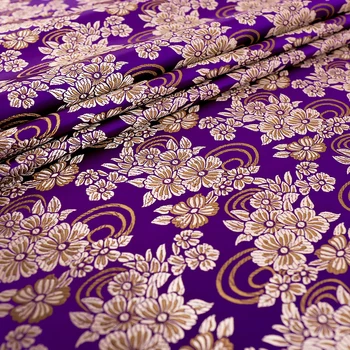 Ziedu apģērba audumi brokāta žakarda raksts Japāņu šūšana, audumu DIY cheongsam un kimono materiāls