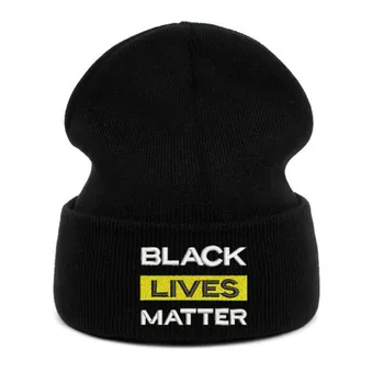 BLACK DZĪVO JAUTĀJUMU, ziemas cepure hip hop izšuvumi vīriešiem skullies beanie āra sporta vīrietis kpop adīta cepure sunīti unisex kipa