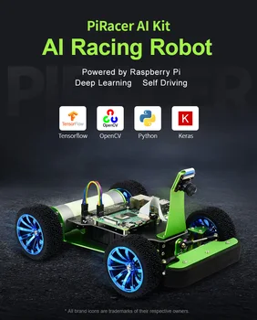 PiRacer AI Komplekts Acce (NE Aveņu Pi 4) Powered by Aveņu Pi 4 AI Autonomas Sacīkšu Robots Dziļas Mācīšanās, Sevis Vadītāja