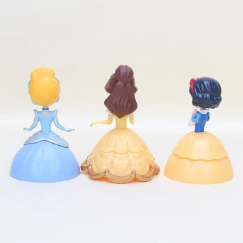 3pcs/set 10cm Princese Pelnrušķīte Belle, Sniega Balts Sirēna, Sleeping Beauty Rapunzel Tangled Kapsula Rotaļlietas PVC Attēls Modelis Rotaļlietas