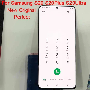 Sākotnējā S20 Ultra G988B LCD Samsung Galaxy S20 Plus LCD Ar Rāmi S20 SM-G981B G986B G986U Displeja skārienekrāns