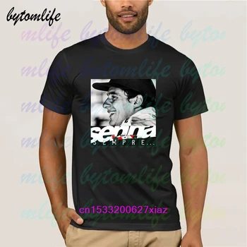 Ayrton Senna Formula 1 T-Krekls Vasaras Drukāt Melns T Krekls Drēbes, Tautas Krekls, Kokvilnas T-Veida Pārsteidzošs Īsām Piedurknēm Unikālo Vīriešu Tops