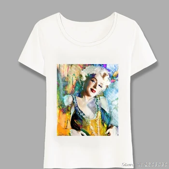 Merilina Monro, Kā Tetovētiem Dāma Print T-Krekls Vasaras Sieviešu t-krekls Vintage Stila Gadījuma Meitene Topi Modes Sexy Tee Harajuku