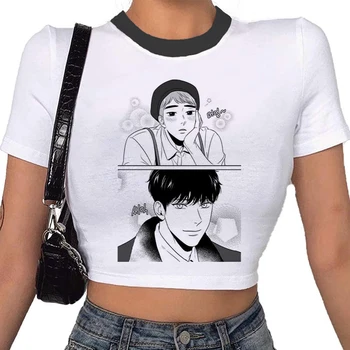 Bj Alex T-krekls Grafiskais Izdrukāt Sieviešu Harajuku Estētisko Balts Tops T 2021. Gada Vasaras Y2k Korejas Manga Kpop Gadījuma Sieviešu T Krekls