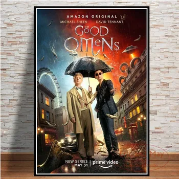 Karstā Good Omens Neil Gaiman seriāls Parādīt 2019 Filmu Audekls, eļļas Glezna Plakātu Izdrukas Sienas, Mākslas Attēlus, viesistaba, Mājas Dekoru