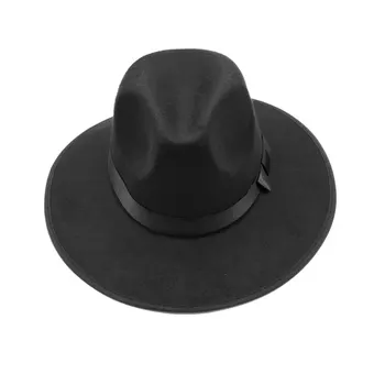 LUCKYLIANJI Liels Izmērs 60cm 7 1/2 Klasiskā Modes Vīrieši Sievietes Maigs, Elegants Vintage Džeza Trilby Gangsteris Klp Panama Fedora Cepuri