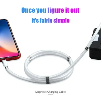 Jaunu Magnētisko Pievilkšanas Portatīvo Ātrās Uzlādes Kabelis USB Android Ātri Lādētāja Tipa-c un iphone Android tālrunis
